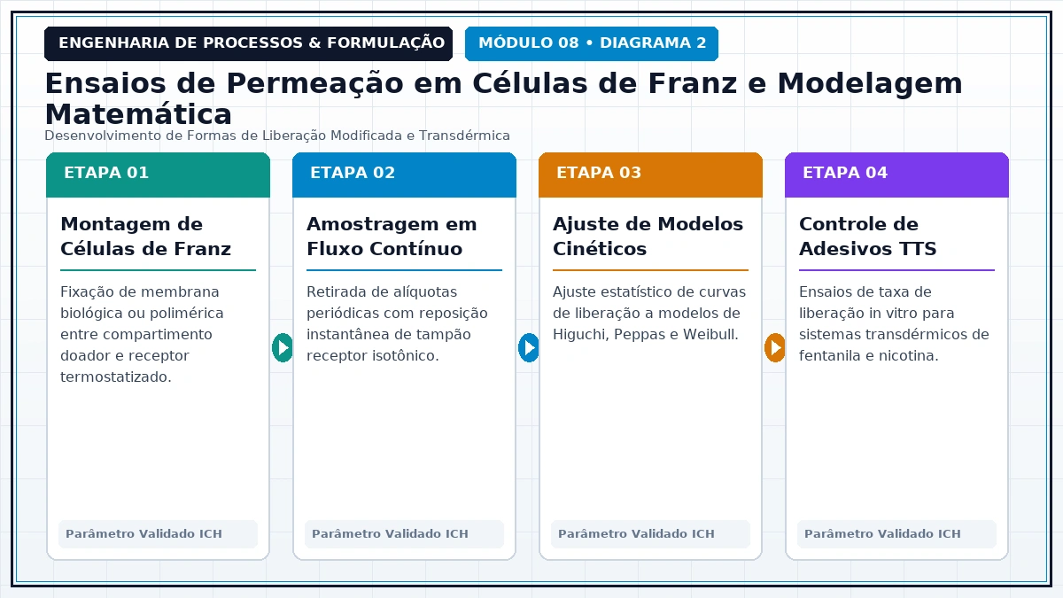 Fluxo de Engenharia de Processos e Formulação Industrial - Difusão, Permeabilidade e Liberação de Fármacos