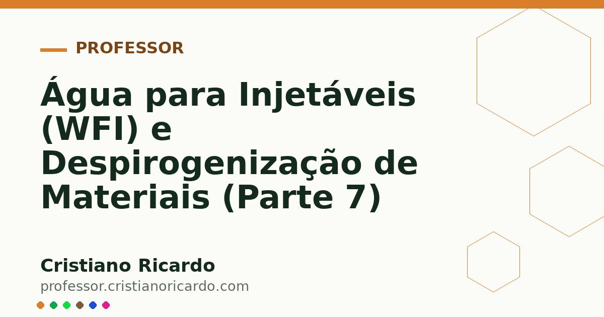 Card OG automático: Água para Injetáveis (WFI) e Despirogenização de Materiais (Parte 7)