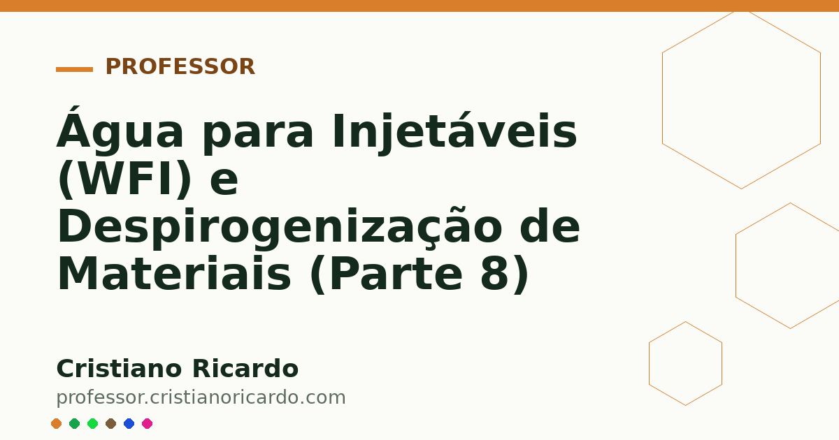 Card OG automático: Água para Injetáveis (WFI) e Despirogenização de Materiais (Parte 8)