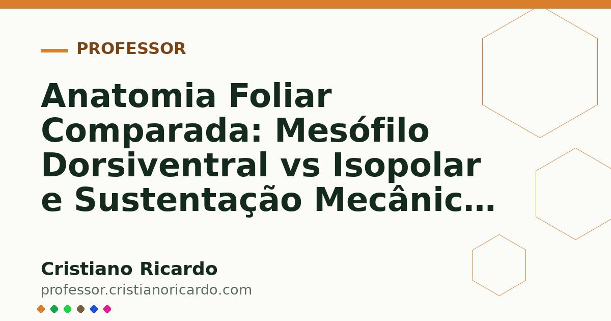 Card OG automático: Anatomia Foliar Comparada: Mesófilo Dorsiventral vs Isopolar e Sustentação Mecânica (Tratado de Farmacobotânica 2026)