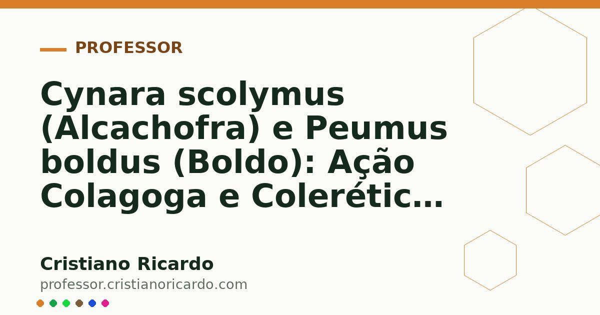 Card OG automático: Cynara scolymus (Alcachofra) e Peumus boldus (Boldo): Ação Colagoga e Colerética (Aprofundamento 3)