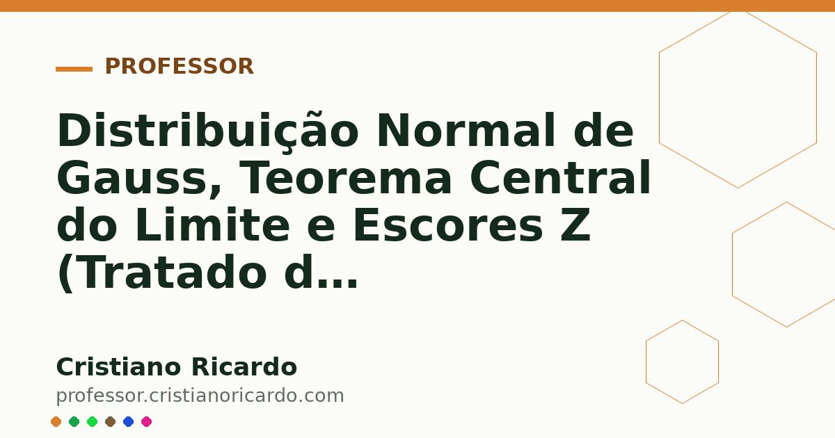 Card OG automático: Distribuição Normal de Gauss, Teorema Central do Limite e Escores Z (Tratado de Bioestatística Clínica 2018)