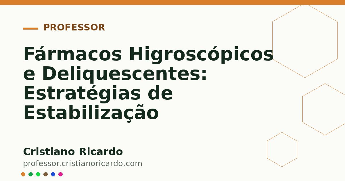 Card OG automático: Fármacos Higroscópicos e Deliquescentes: Estratégias de Estabilização