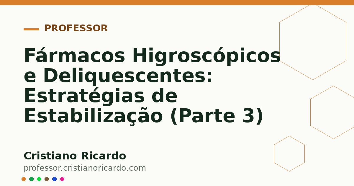 Card OG automático: Fármacos Higroscópicos e Deliquescentes: Estratégias de Estabilização (Parte 3)