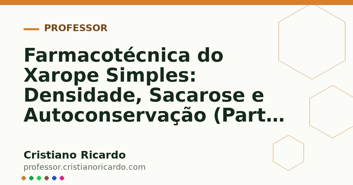 Card OG automático: Farmacotécnica do Xarope Simples: Densidade, Sacarose e Autoconservação (Parte 3)