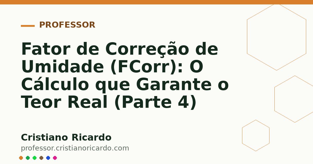 Card OG automático: Fator de Correção de Umidade (FCorr): O Cálculo que Garante o Teor Real (Parte 4)