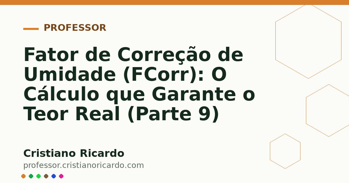 Card OG automático: Fator de Correção de Umidade (FCorr): O Cálculo que Garante o Teor Real (Parte 9)
