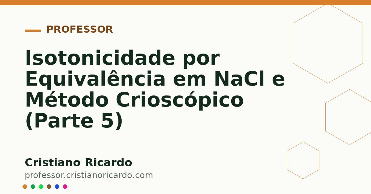 Card OG automático: Isotonicidade por Equivalência em NaCl e Método Crioscópico (Parte 5)