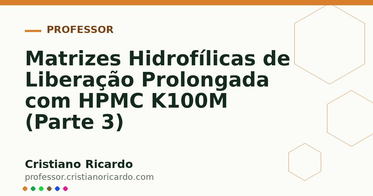 Card OG automático: Matrizes Hidrofílicas de Liberação Prolongada com HPMC K100M (Parte 3)