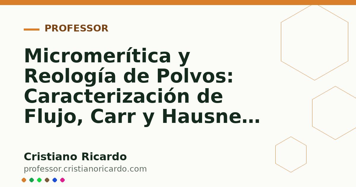 Card OG automático: Micromerítica y Reología de Polvos: Caracterización de Flujo, Carr y Hausner (Tratado de Farmacotecnia 2012)