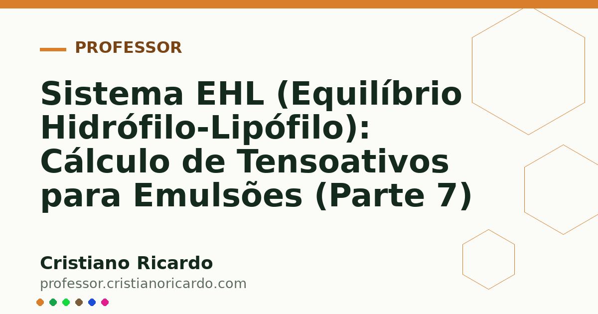 Card OG automático: Sistema EHL (Equilíbrio Hidrófilo-Lipófilo): Cálculo de Tensoativos para Emulsões (Parte 7)