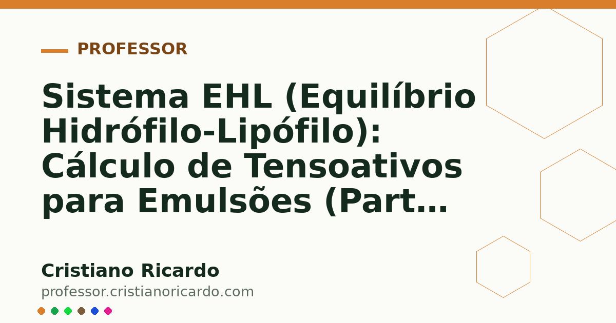 Card OG automático: Sistema EHL (Equilíbrio Hidrófilo-Lipófilo): Cálculo de Tensoativos para Emulsões (Parte 11)