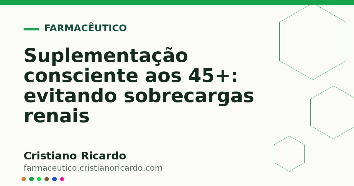 Card OG automático: Suplementação consciente aos 45+: evitando sobrecargas renais