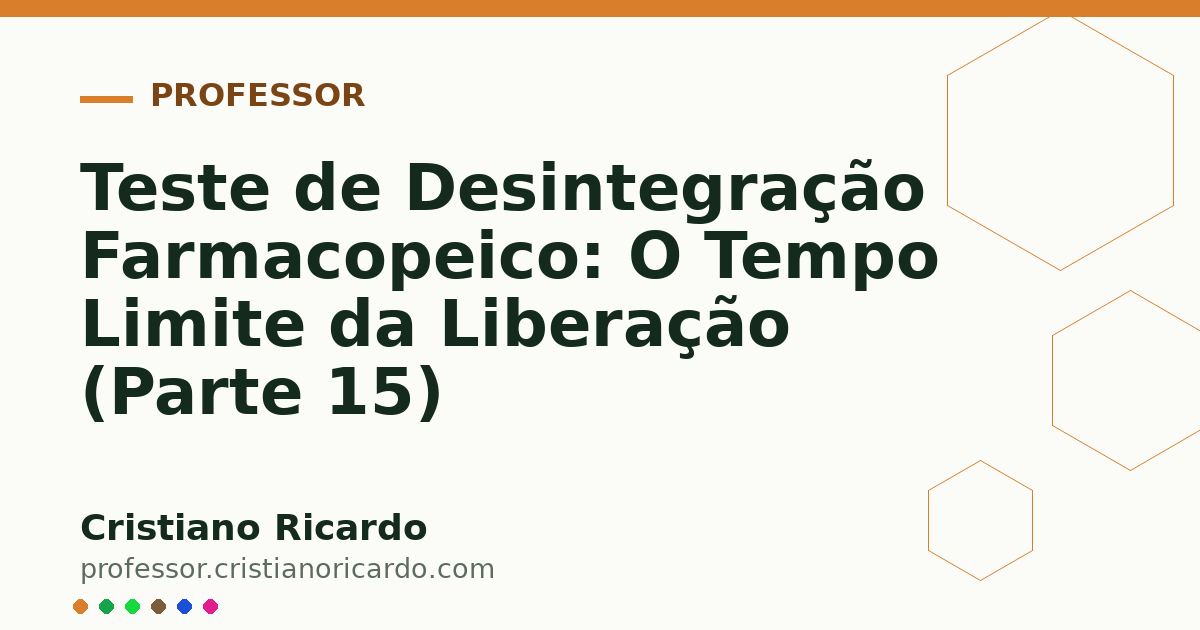 Card OG automático: Teste de Desintegração Farmacopeico: O Tempo Limite da Liberação (Parte 15)