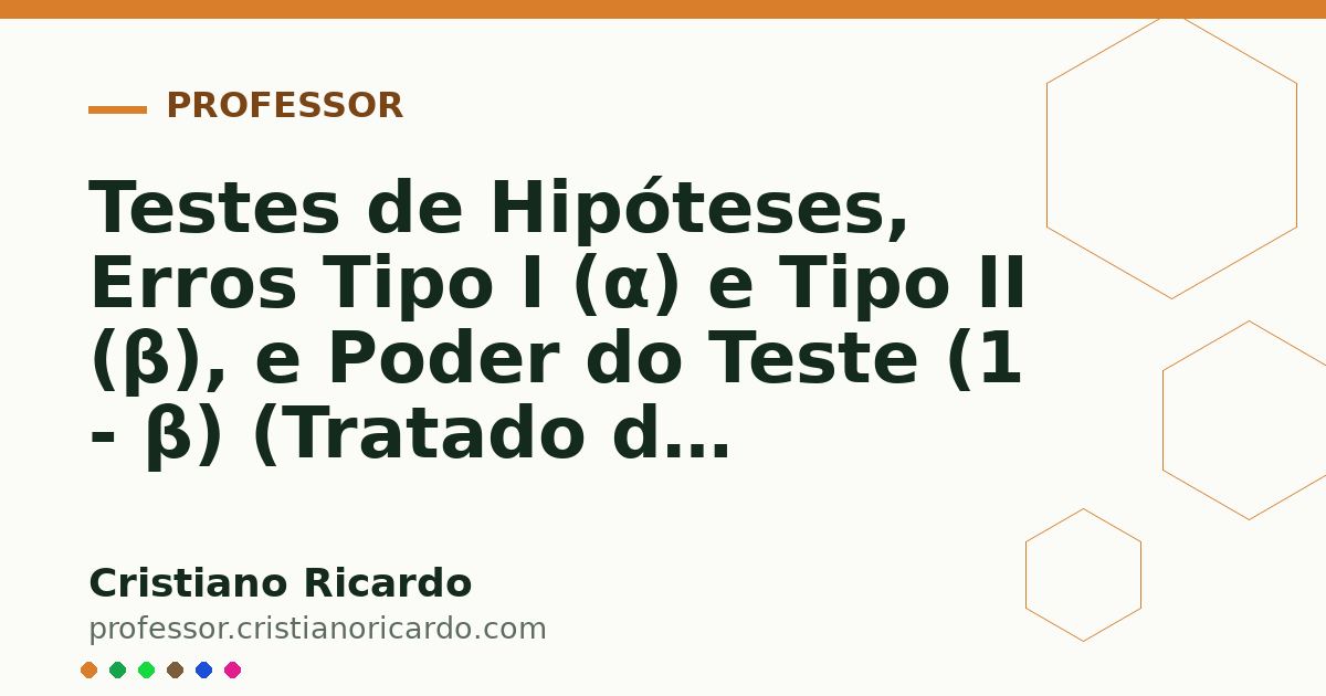 Card OG automático: Testes de Hipóteses, Erros Tipo I (α) e Tipo II (β), e Poder do Teste (1 - β) (Tratado de Bioestatística Clínica 2018)